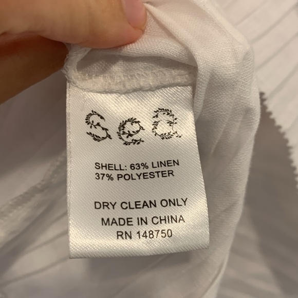 Sea NYC White Pleated Linen Blouse Size XS - Picture 4 of 4